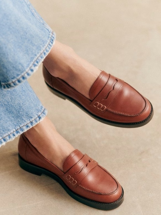 Sezane Shoes - Sezane Andrea Loafers Natural Heritage Leather Brown Size 37 US 6.5
